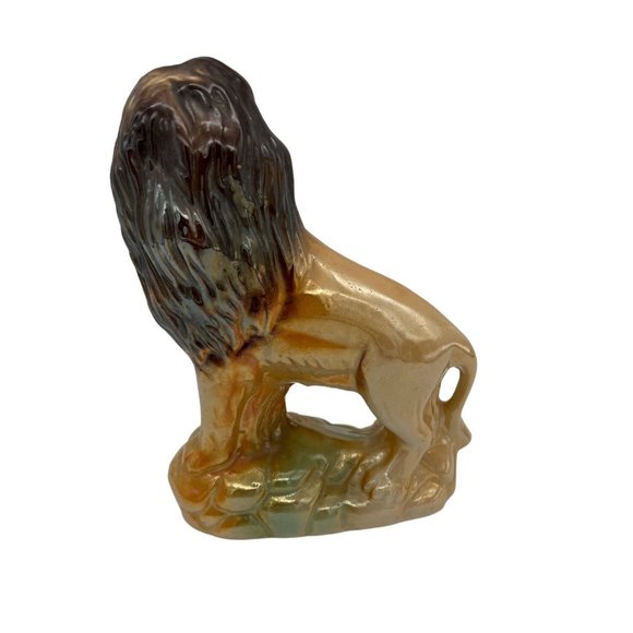 Ceramic Lion Figurine Lustreware Made in Brazil King of the Jungle 7.25" - Picture 3 of 6